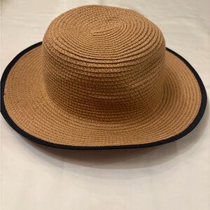 Magid Tan Straw Sun Hat with Black Edge